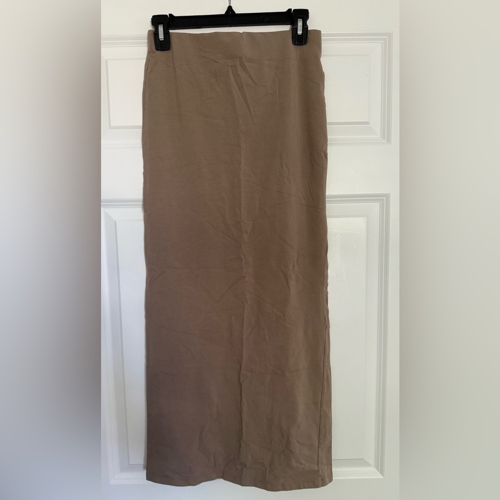 H&M Brown Knit Maxi Column Skirt